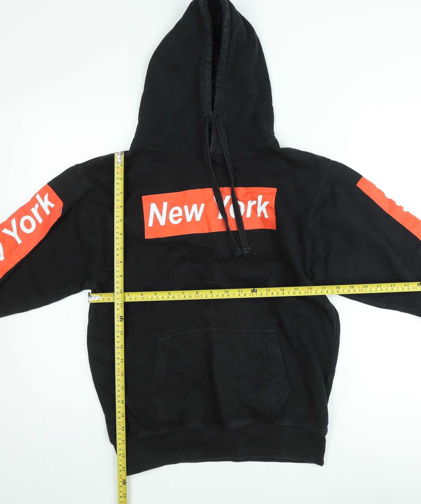 Popular Apparel Men's Black New York Hoodie Size S Pullover Fleece