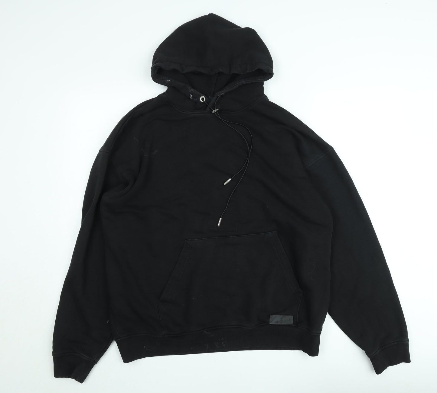 Couture Men’s Black Pullover Hoodie Size L Cotton Logo Sweatshirt