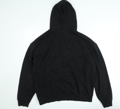 Couture Men’s Black Pullover Hoodie Size L Cotton Logo Sweatshirt