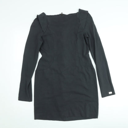 Gaudi Womens Black Bodycon Short Dress Size M Long Sleeve Formal