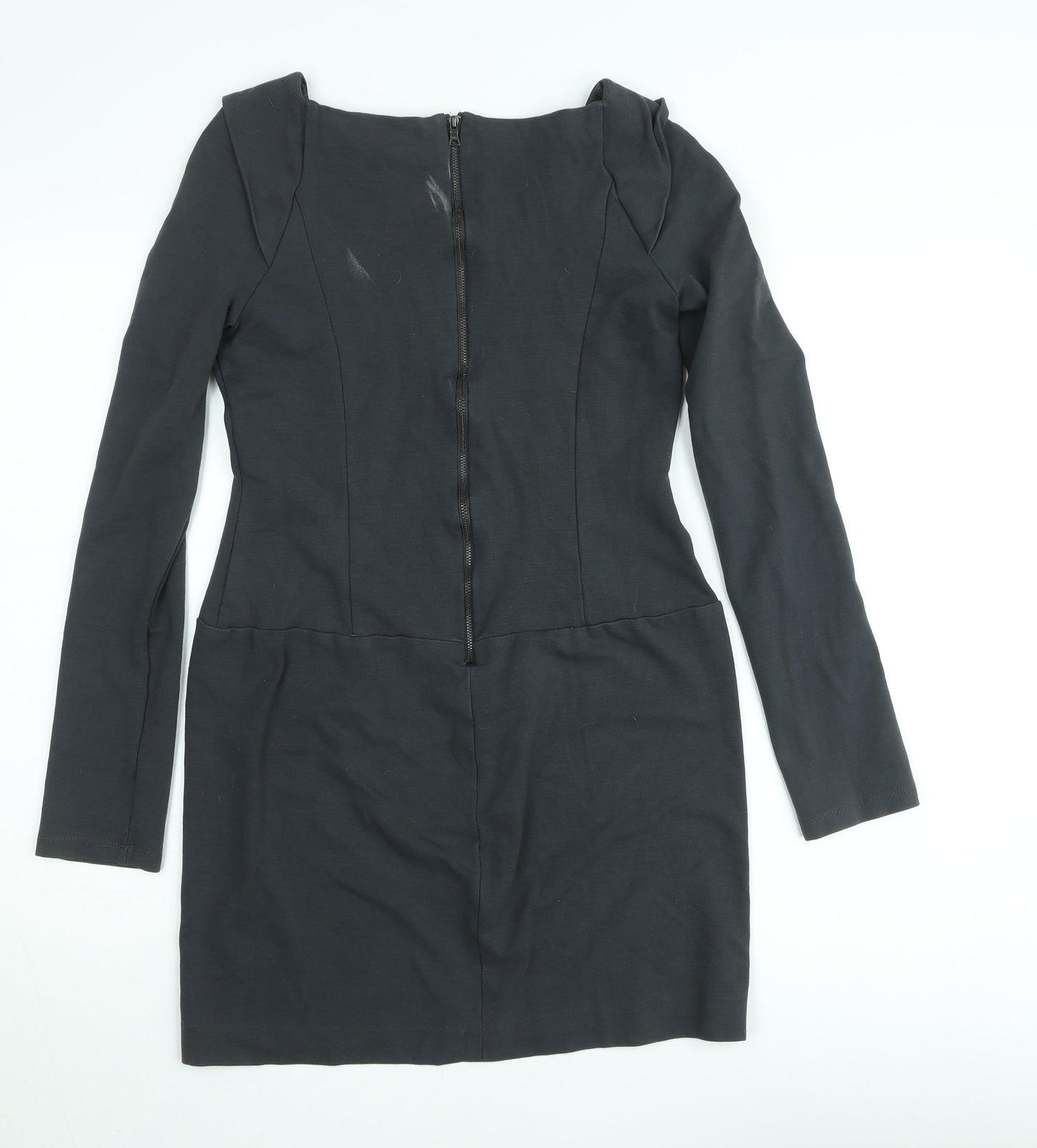 Gaudi Womens Black Bodycon Short Dress Size M Long Sleeve Formal
