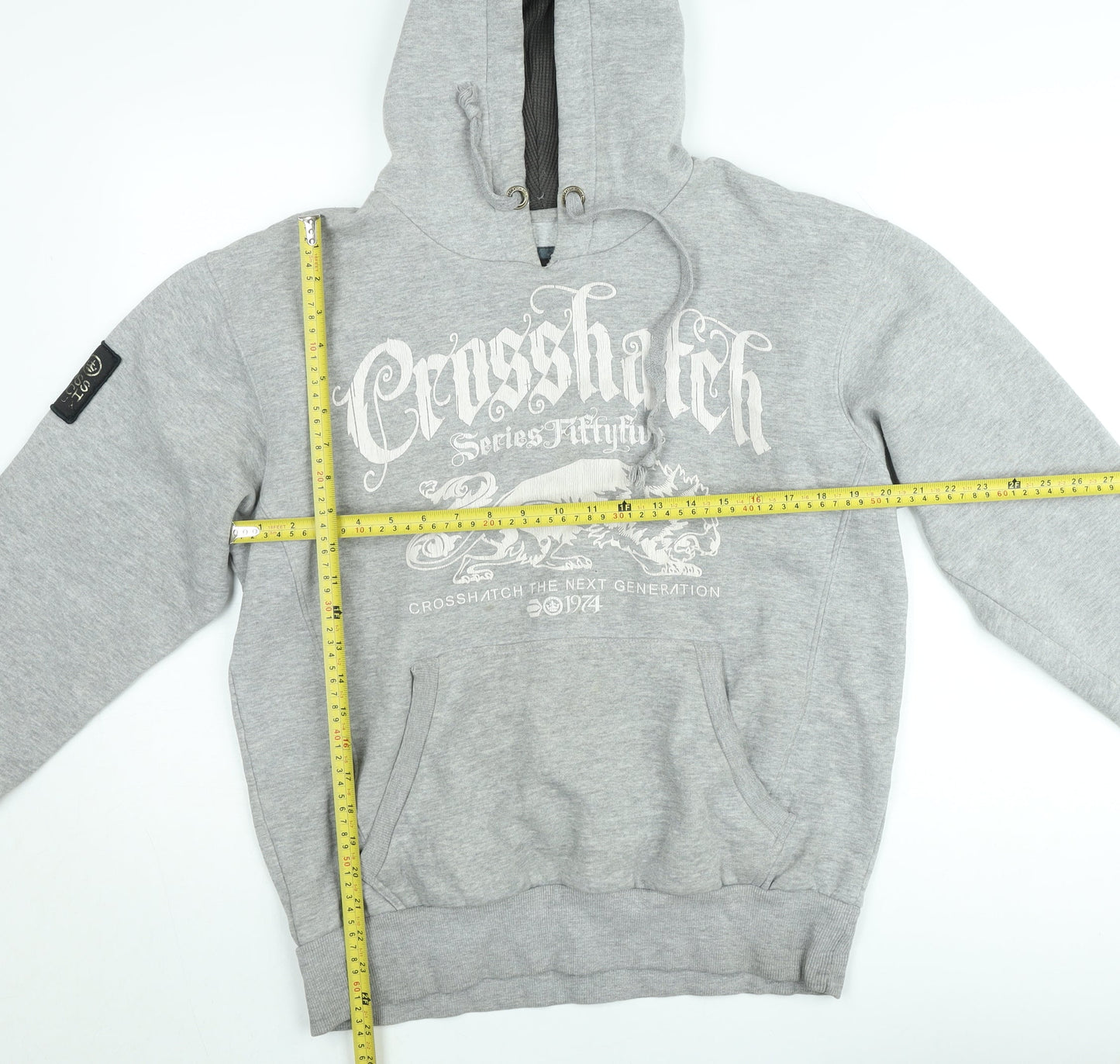 Crosshatch Grey Graphic Pullover Hoodie Womens Large