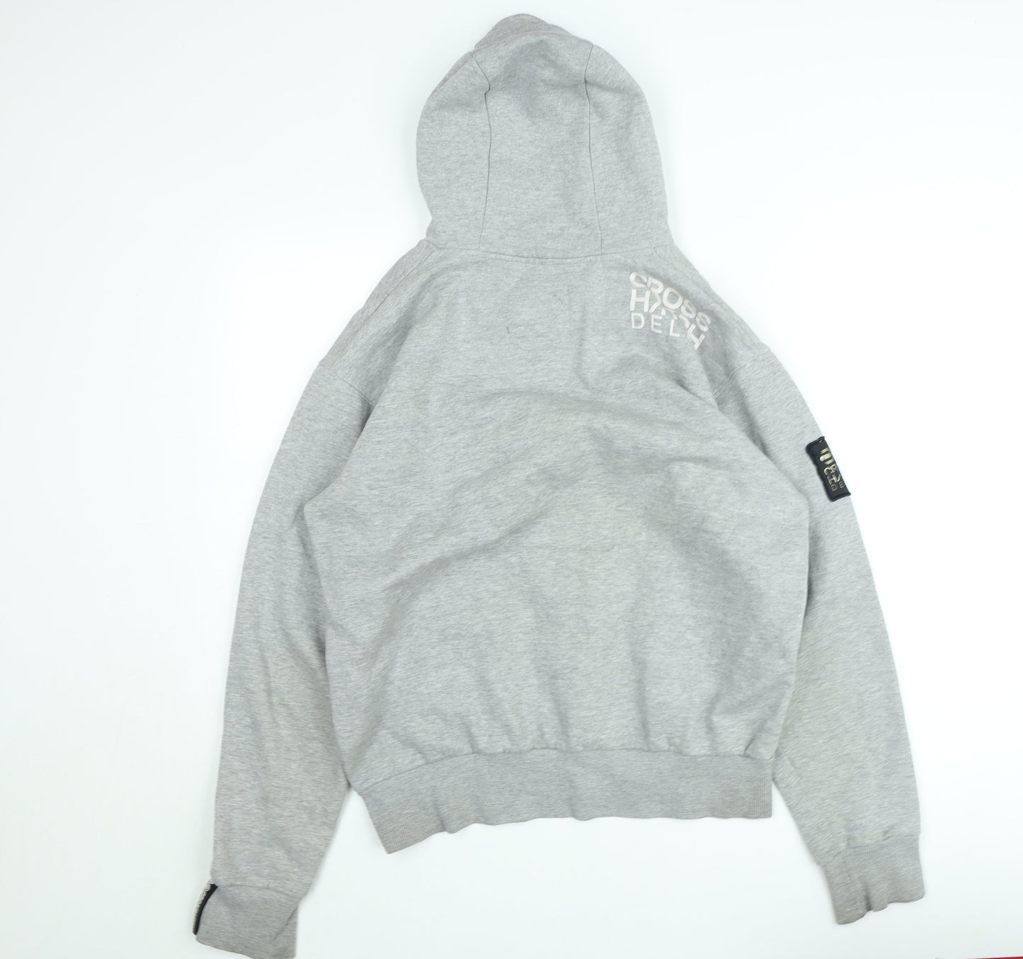 Crosshatch Grey Graphic Pullover Hoodie Womens Large