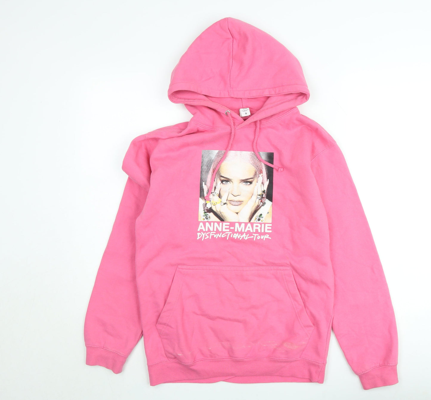 Just Hoods Women’s Pink Pullover Hoodie Anne-Marie Tour Small