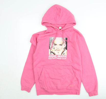 Just Hoods Women’s Pink Pullover Hoodie Anne-Marie Tour Small