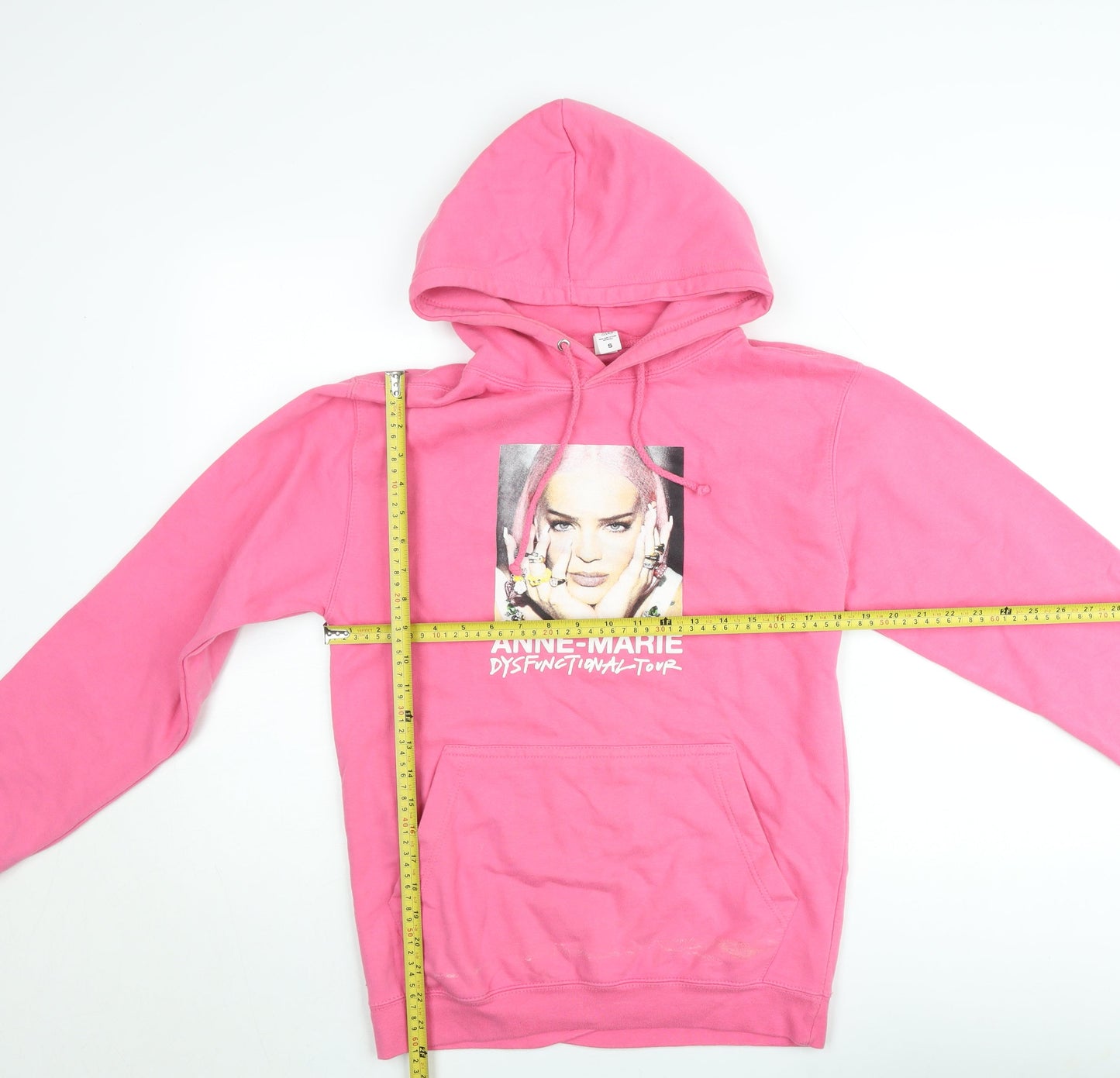 Just Hoods Women’s Pink Pullover Hoodie Anne-Marie Tour Small