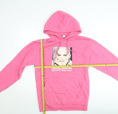 Just Hoods Women’s Pink Pullover Hoodie Anne-Marie Tour Small