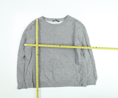 French Connection Women Grey XL Cotton Crew Neck Sweatshirt