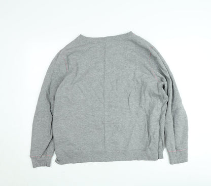 French Connection Women Grey XL Cotton Crew Neck Sweatshirt