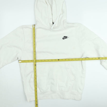 Nike Women White Pullover Hoodie Small Fleece Logo Sweatshirt