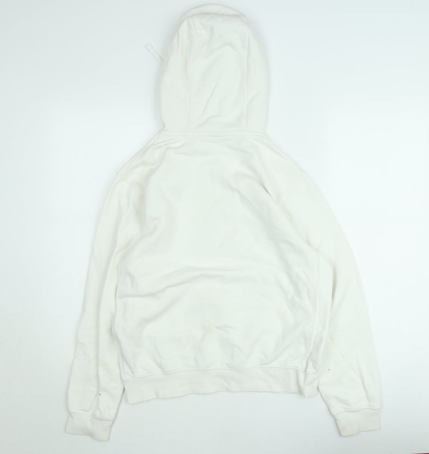 Nike Women White Pullover Hoodie Small Fleece Logo Sweatshirt