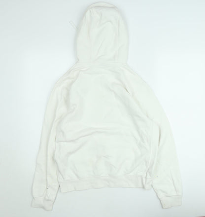 Nike Women White Pullover Hoodie Small Fleece Logo Sweatshirt