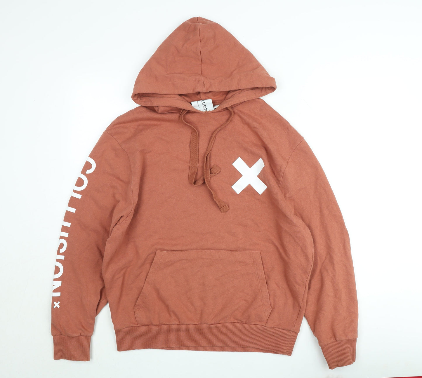 Collusion Women’s Brown Pullover Hoodie S Hooded Casual Sweatshirt