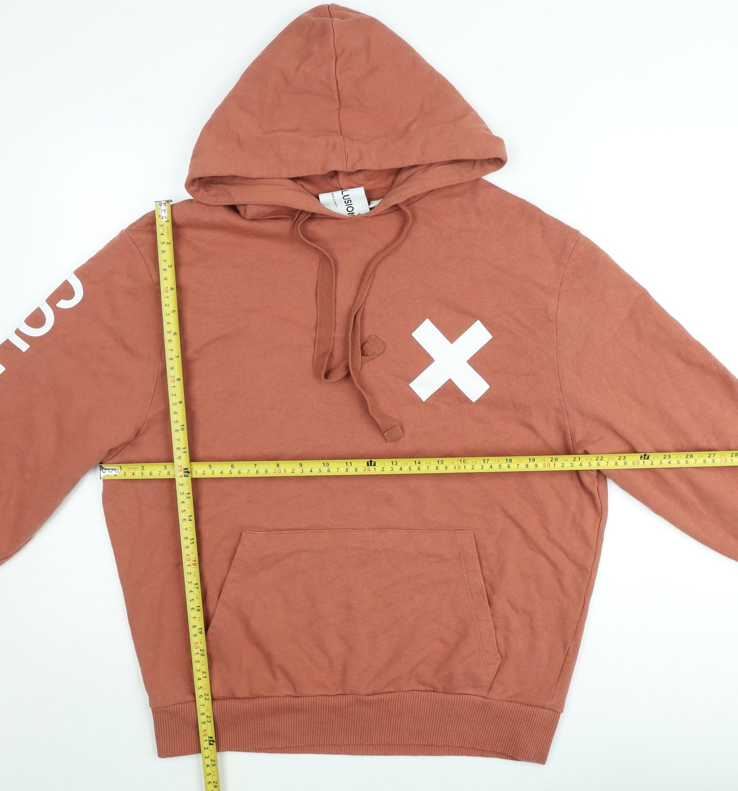 Collusion Women’s Brown Pullover Hoodie S Hooded Casual Sweatshirt