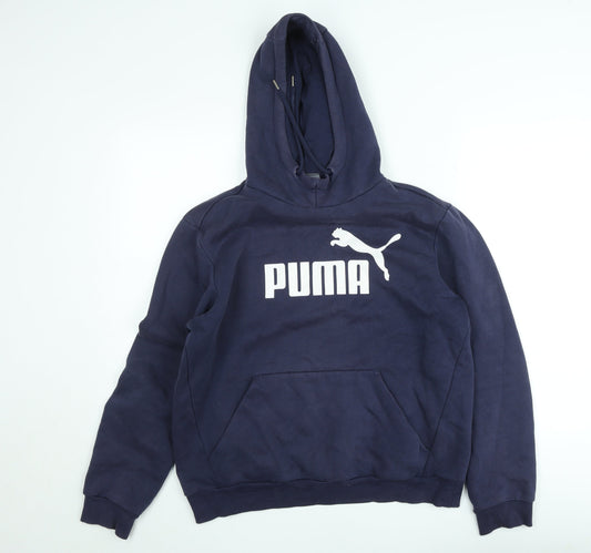 Mens UK Size M PUMA Blue Pullover Hoodie