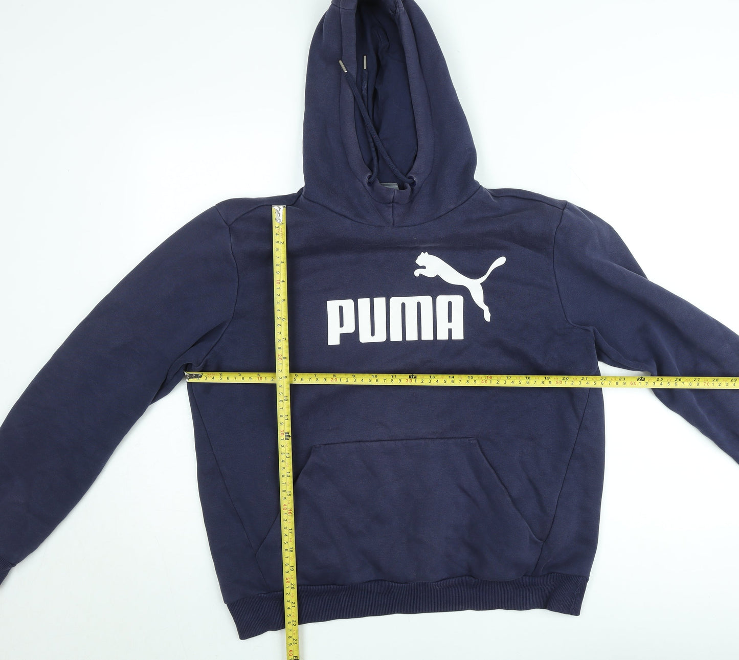 Mens UK Size M PUMA Blue Pullover Hoodie