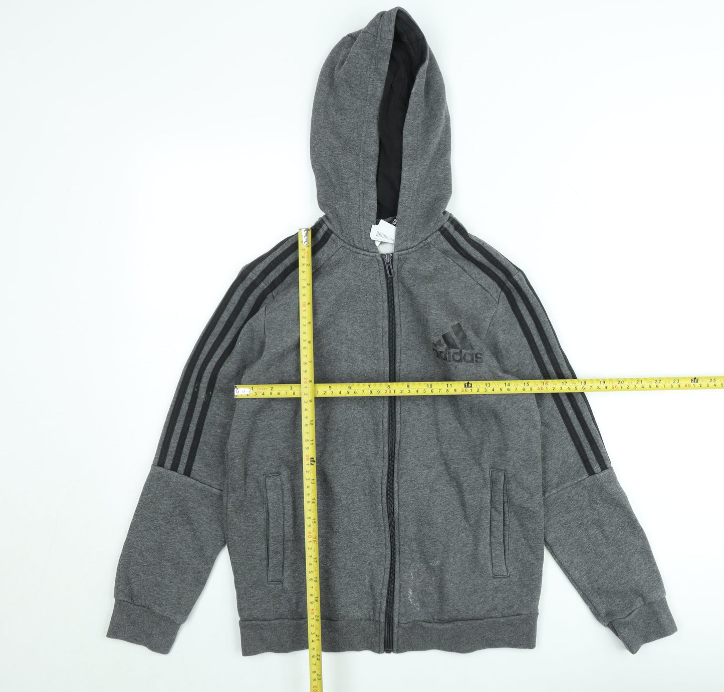 Teens UK Size 164 adidas Grey Full Zip Hoodie