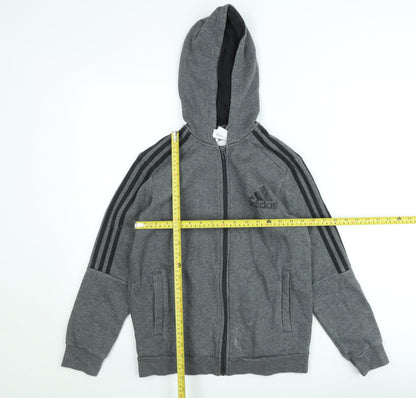 Teens UK Size 164 adidas Grey Full Zip Hoodie
