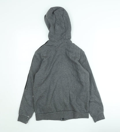 Teens UK Size 164 adidas Grey Full Zip Hoodie