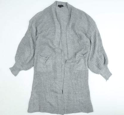 Blue Vanilla Women's Grey Chunky Knit Open Cardigan S/M