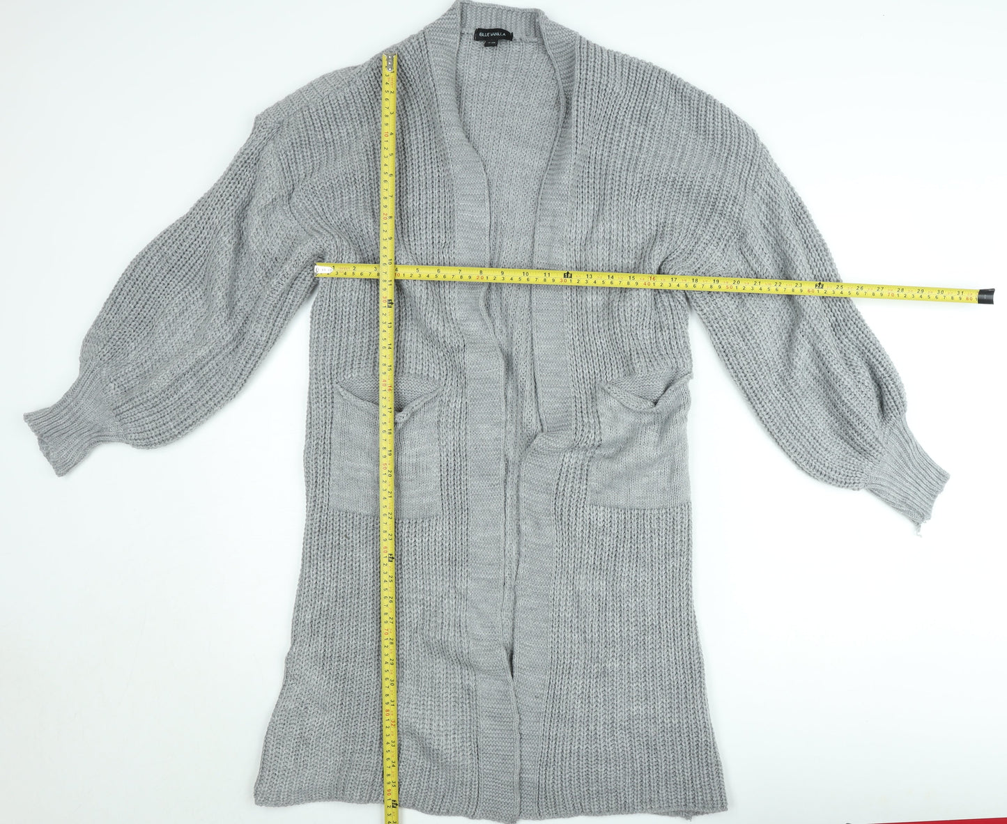 Blue Vanilla Women's Grey Chunky Knit Open Cardigan S/M