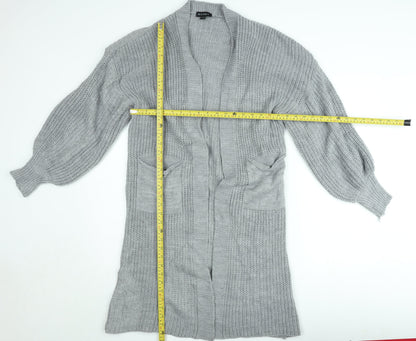 Blue Vanilla Women's Grey Chunky Knit Open Cardigan S/M