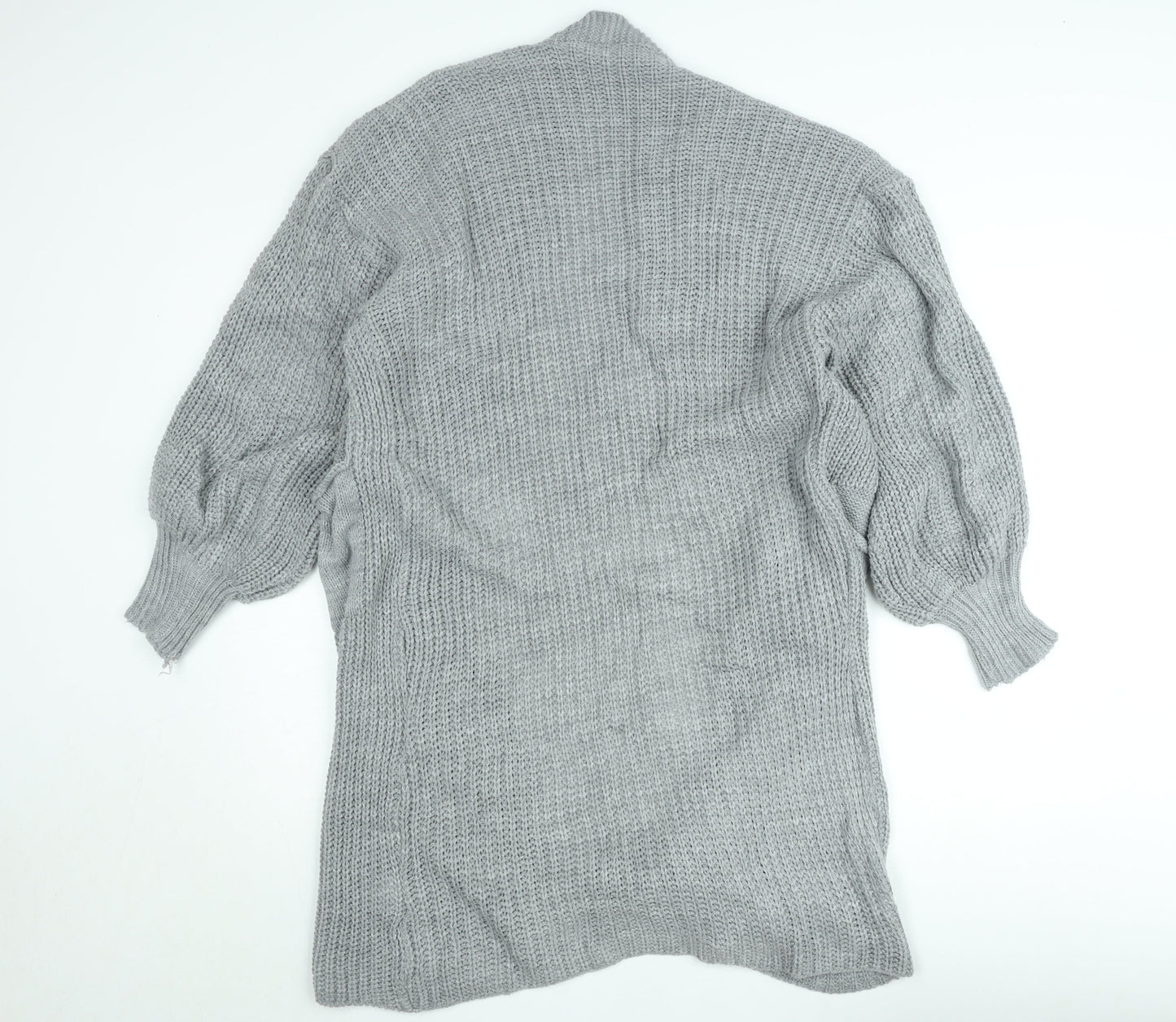 Blue Vanilla Women's Grey Chunky Knit Open Cardigan S/M