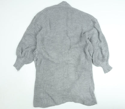 Blue Vanilla Women's Grey Chunky Knit Open Cardigan S/M