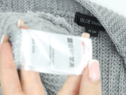 Blue Vanilla Women's Grey Chunky Knit Open Cardigan S/M