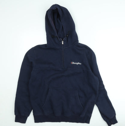 Mens UK Size L Champion Blue 1/2 Zip Hoodie