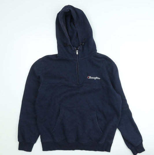 Mens UK Size L Champion Blue 1/2 Zip Hoodie
