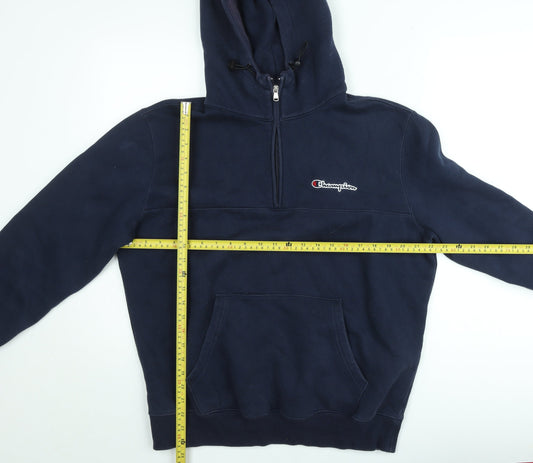 Mens UK Size L Champion Blue 1/2 Zip Hoodie