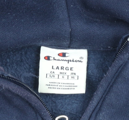 Mens UK Size L Champion Blue 1/2 Zip Hoodie