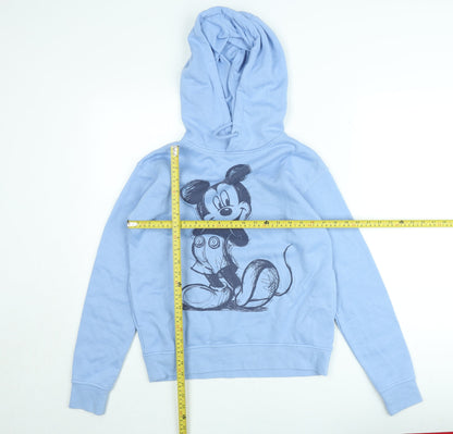 Disney Women's Blue 2XS Pullover Hoodie Mickey Mouse Graphic