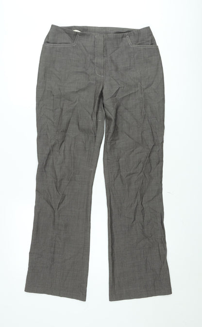 Next Men's Grey Regular Fit Wool Blend Dress Trousers Size 10