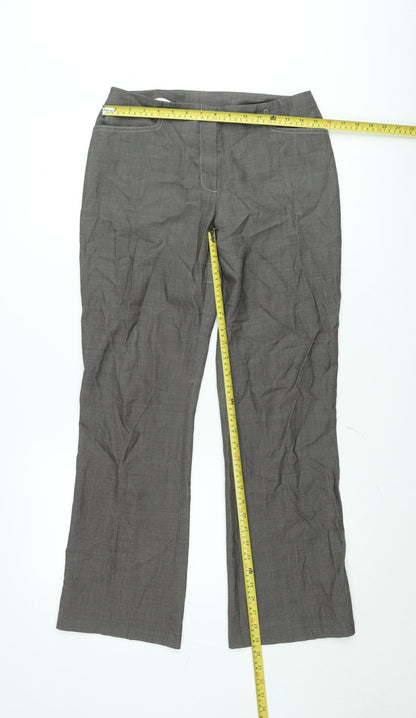 Next Men's Grey Regular Fit Wool Blend Dress Trousers Size 10