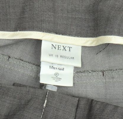Next Men's Grey Regular Fit Wool Blend Dress Trousers Size 10
