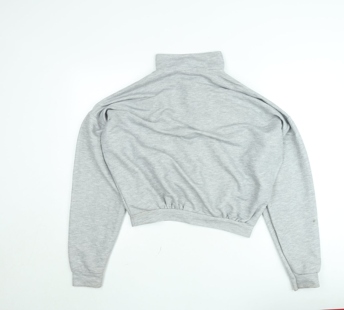 Boohoo Women Grey Small Half Zip High Neck Sweatshirt