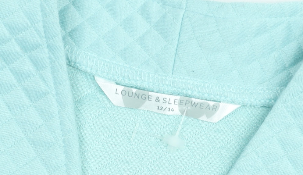 Women's Blue Quilted Full Zip Jacket Size 12 Cotton Blend