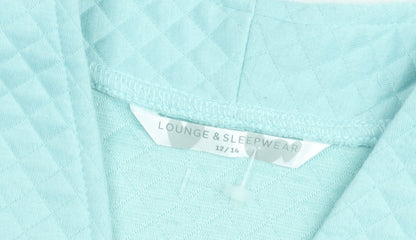 Women's Blue Quilted Full Zip Jacket Size 12 Cotton Blend