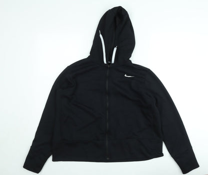 Nike Womens Black Full Zip Hoodie XL Dri-FIT Hooded Sweatshirt