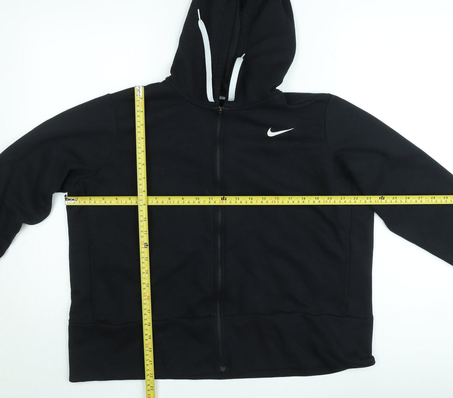 Nike Womens Black Full Zip Hoodie XL Dri-FIT Hooded Sweatshirt