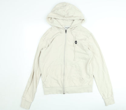 Mens UK Size M JACK & JONES Beige Full Zip Hoodie