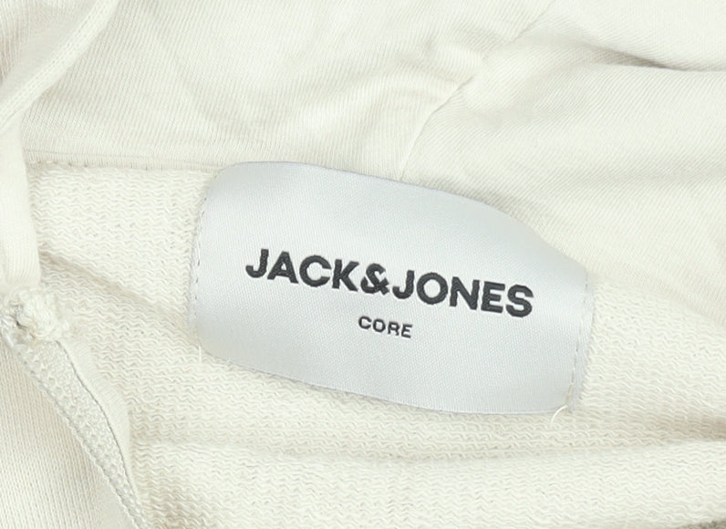 Mens UK Size M JACK & JONES Beige Full Zip Hoodie