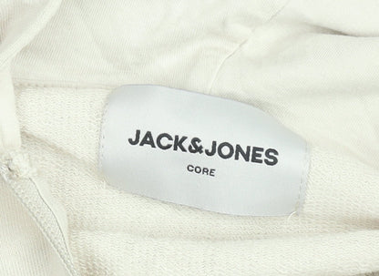 Mens UK Size M JACK & JONES Beige Full Zip Hoodie