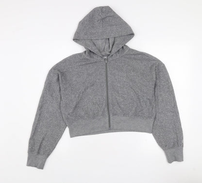 Gilly Hicks Women’s Grey Cropped Zip Hoodie Jacket Size S