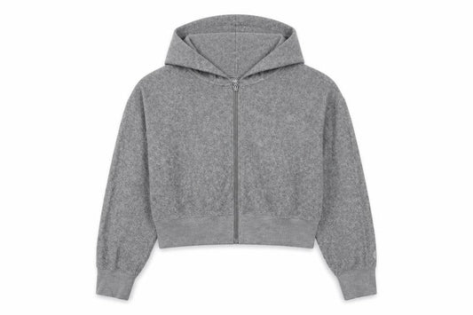 Gilly Hicks Women’s Grey Cropped Zip Hoodie Jacket Size S