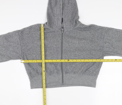 Gilly Hicks Women’s Grey Cropped Zip Hoodie Jacket Size S