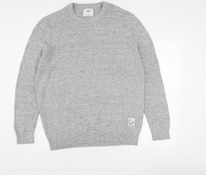 Springfield Men’s Grey Cotton Blend Crew Neck Jumper XL