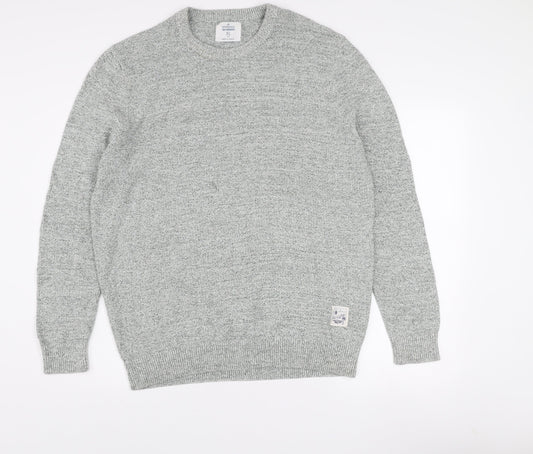 Springfield Men’s Grey Cotton Blend Crew Neck Jumper XL